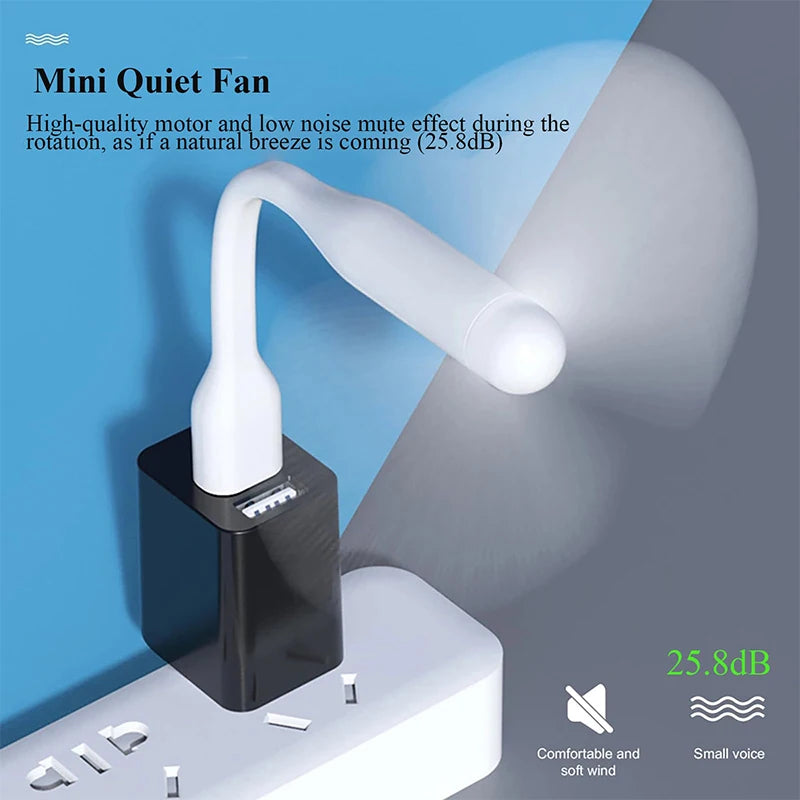 24 Pcs USB Fan Portable Ventilador Flexible Cooling Fan for Power USB Fan for Computer