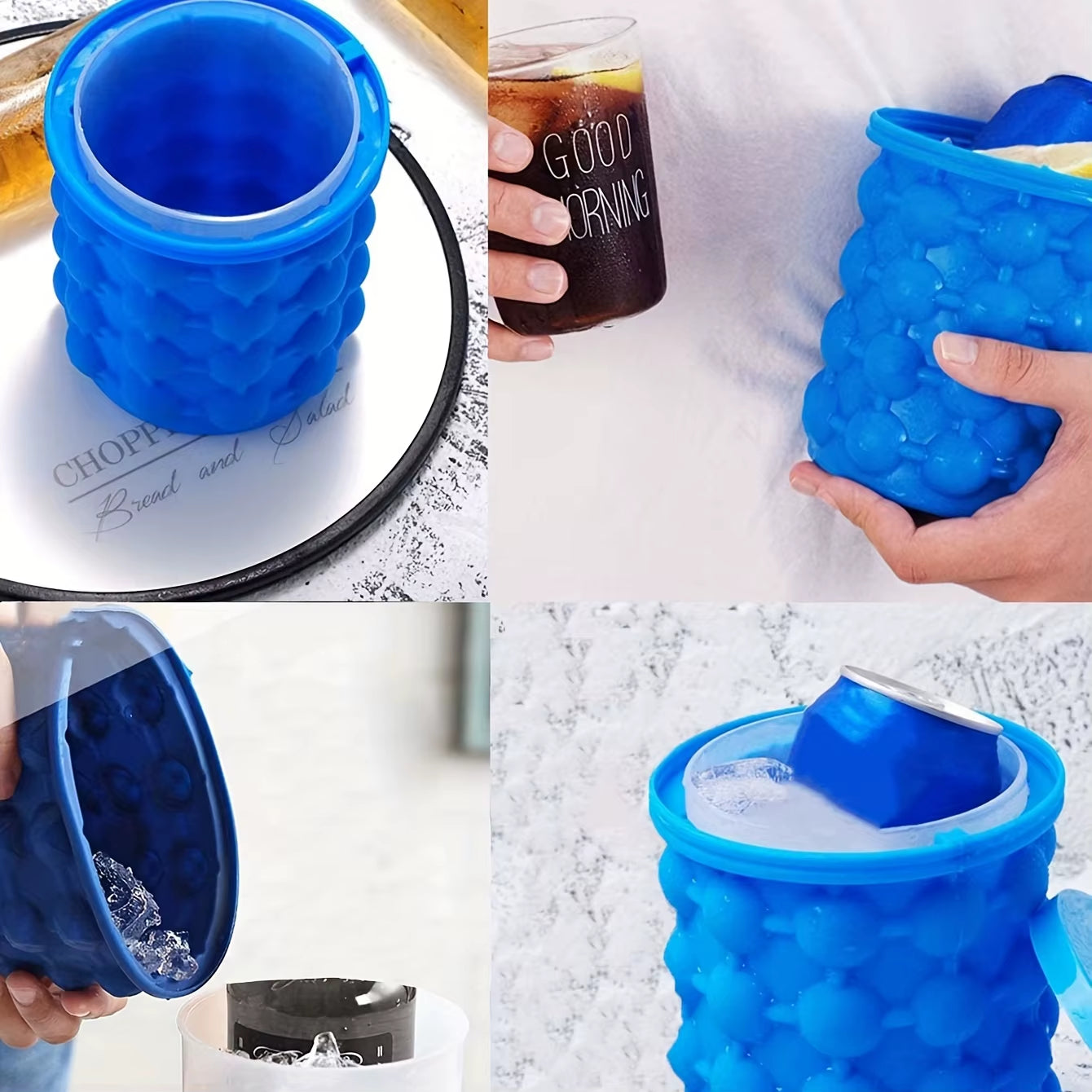 2-In-1 Silicone Bucket Ice Cube Maker Easy Freezing and Serving Perfect for Bars Clubs Essential Drinkware Kitchen Accessories
