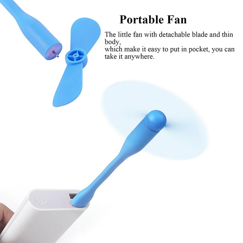 24 Pcs USB Fan Portable Ventilador Flexible Cooling Fan for Power USB Fan for Computer